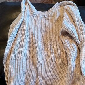 Full circle criss cross tie back sweater